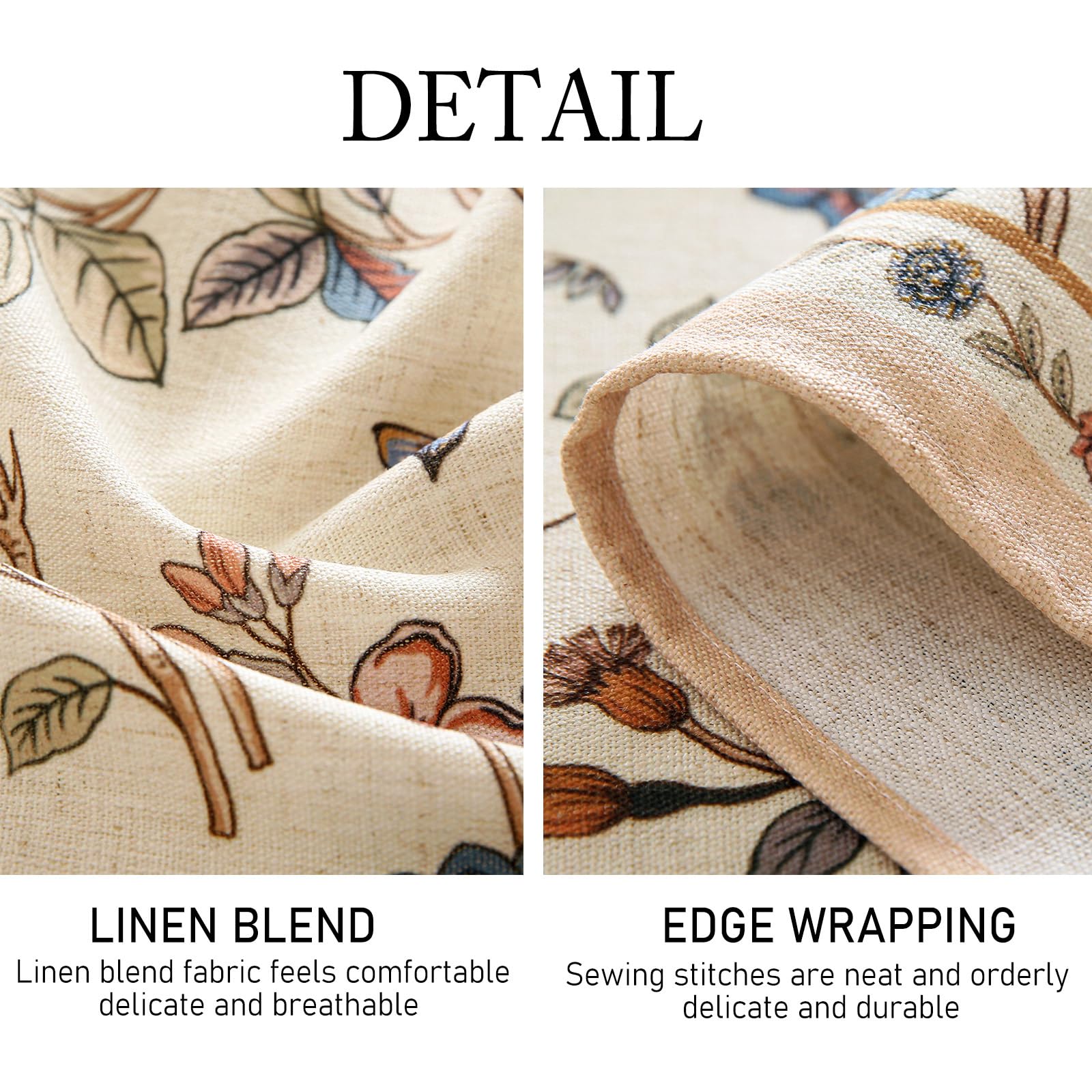 ISAENNE Designer French Linen Rectangular Tablecloth,118"x67"-Cornucopia