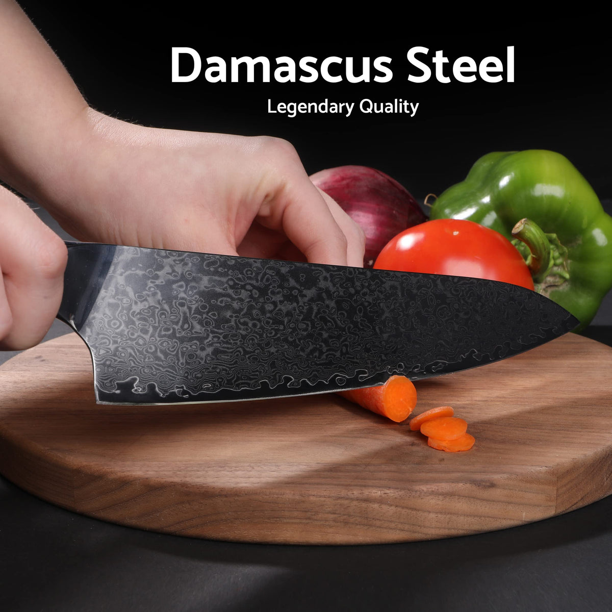 EXCALIBLADES 8” Chef Knife – VG10 Damascus Steel Kitchen Knife, Razor Sharp Professional Cooking Knife with Ergonomic G10 Handle, Luxury Gift Box & Sheath, Gift for Home Chefs