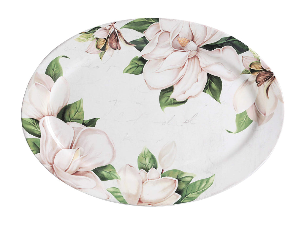 Bico Autumn Birds 16 plus 14 inch Oval Platters Set, Set of 2, Microwave and Dishwasher Safe, for Serving Fish, Chicken, Turkey