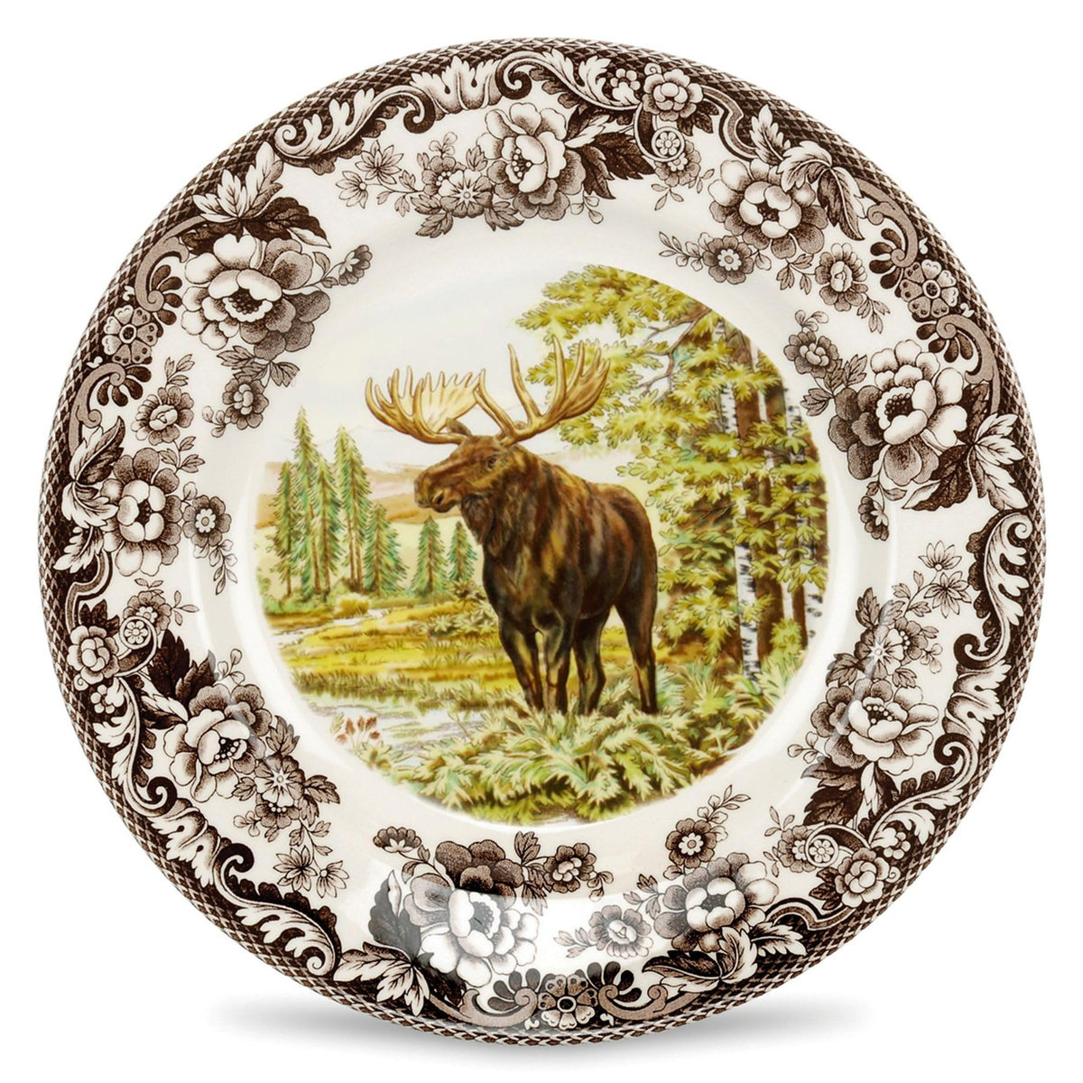 Spode Woodland Dinner Plate, Lapwing, 10.5” | Made in England | Ideal Hunting Cabin Décor | Microwave and Dishwasher Safe