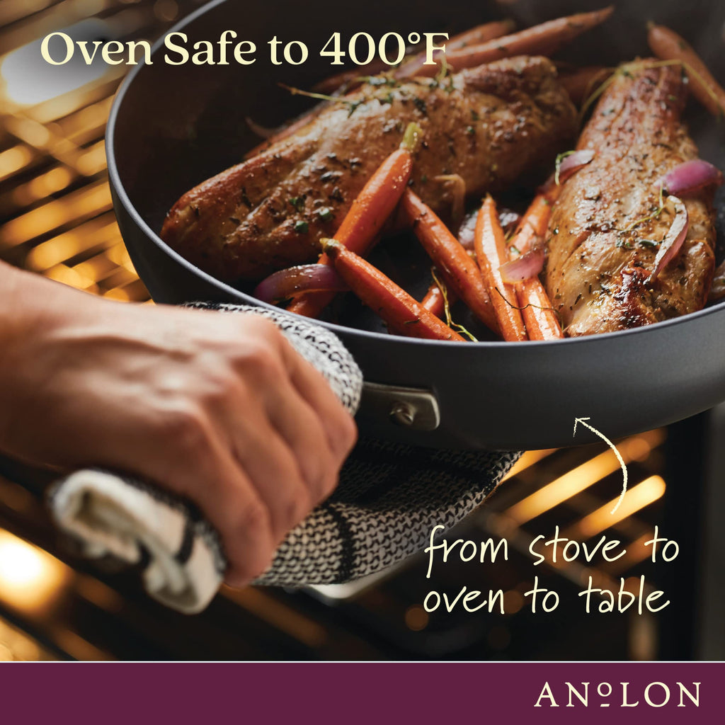 Anolon Advanced Home Hard-Anodized Nonstick Stockpot with Lid, 10 Quart Pot, Nonstick Pot, Moonstone
