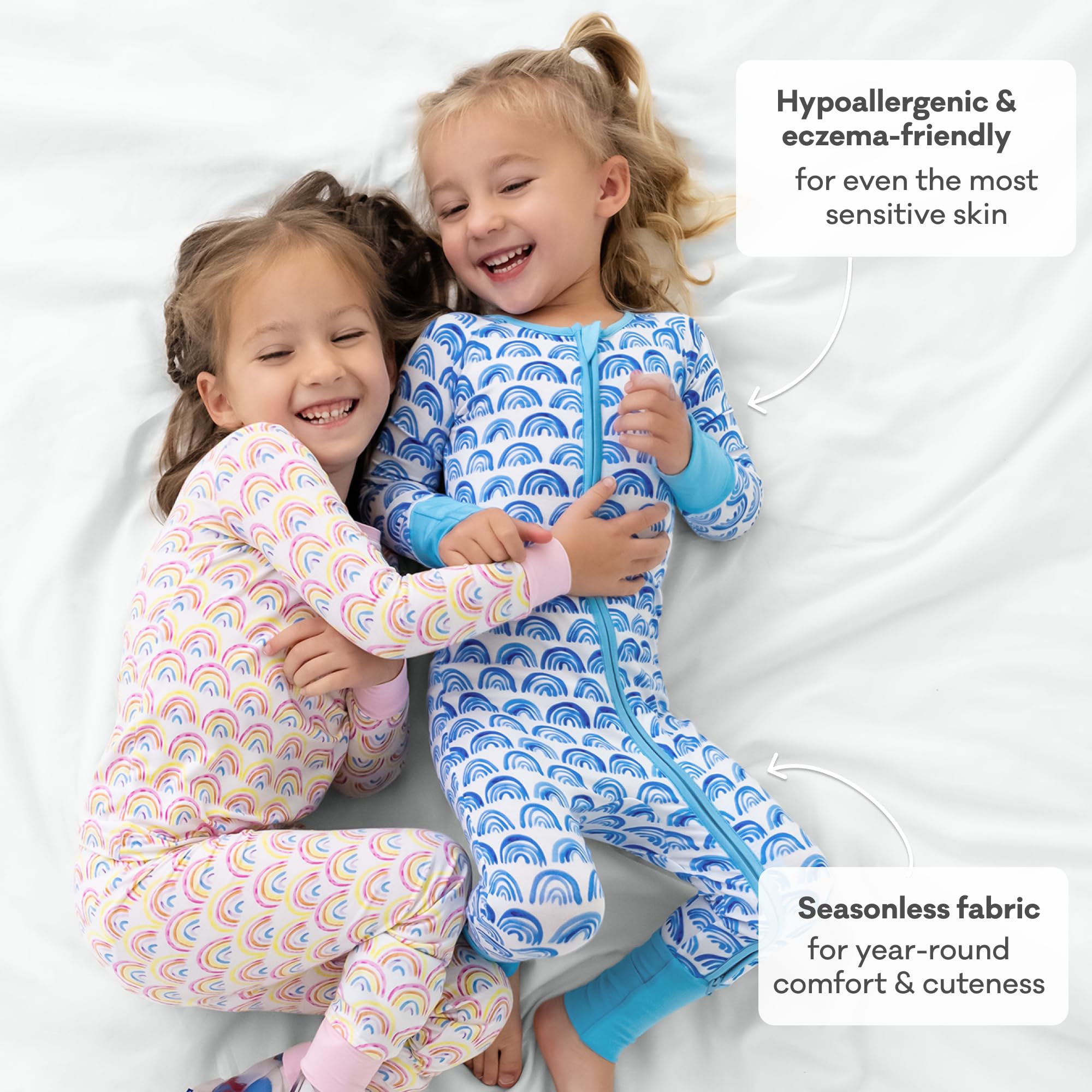 Little Sleepies Baby Pajamas, Blue Rainbows, Preemie