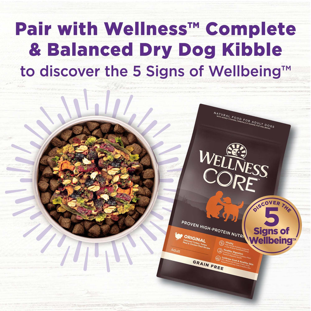 Wellness Bowl Boosters Heart Health Dog Food Topper with Freeze Dried Pieces for Small, Medium, and Large Breeds, Grain Free, Natural, Chicken Recipe, 4 oz Bag