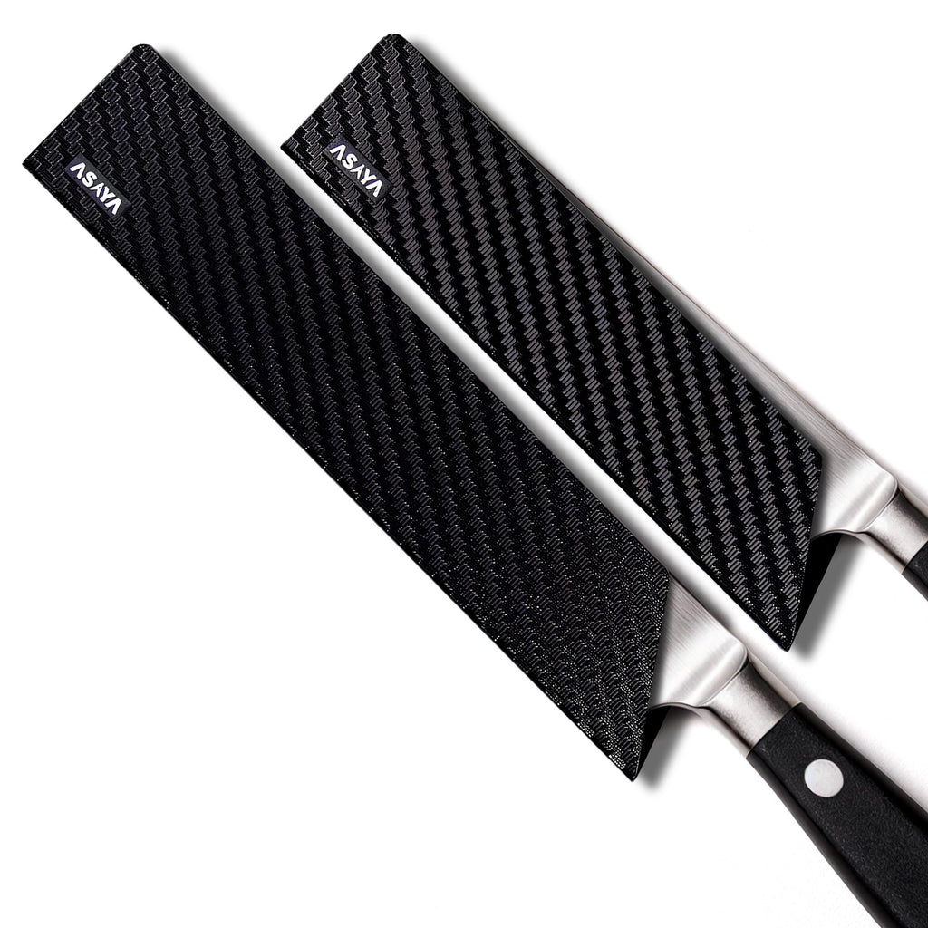 Asaya Professional Chef Knife Edge Guards – 2 Piece Knives Universal Covers, 8.5 x 2 and 10.5 x 2 - Extra Strength ABS Plastic and Food Safe Kitchen Knife Sheath Covers -Knife Not Included (2 Piece)