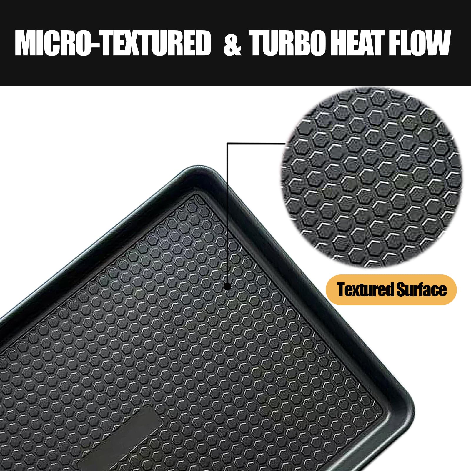 JOHO BAKING Large Baking Sheet Set (2 Pack) - Half Sheet Pan 17.7x12.2 Inch, 0.8mm Heavy Duty Carbon Steel, Nonstick & Warp Resistant Cookie Sheet for Baking, Roasting, Textured Pattern, Dark Grey