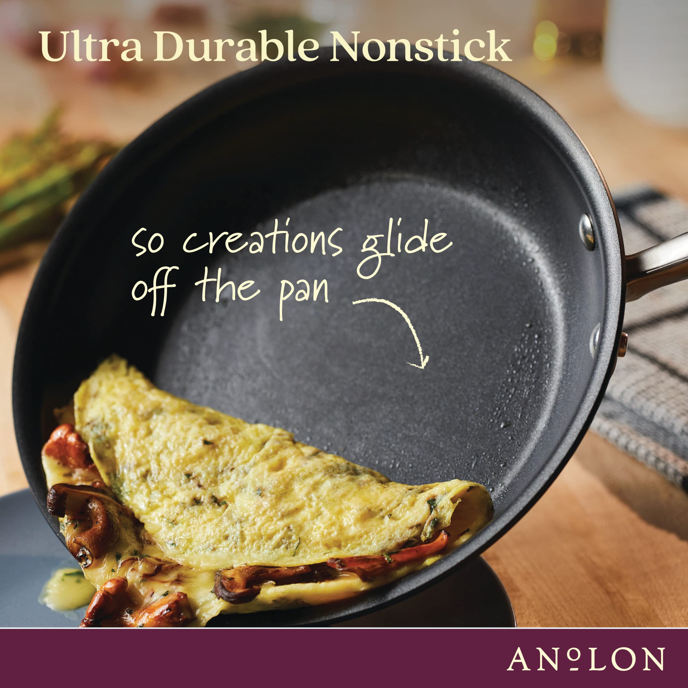 Anolon Advanced Home Hard-Anodized Nonstick Frying Pan, 10.25-Inch Nonstick Pan, Onyx