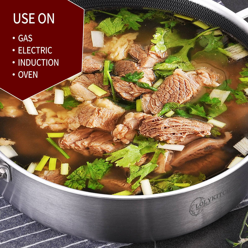 LOLYKITCH 2.8-Quart Small Deep Skillet with Lid | 10 Inch | 2-3 Servings