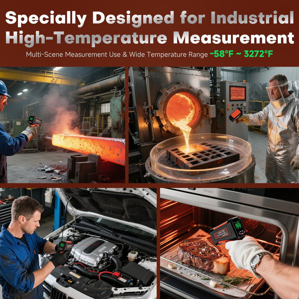 Surpeer Infrared Thermometer Temperature Gun, 3272°F, 50:1