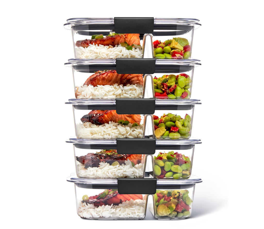 Rubbermaid Brilliance BPA Free Airtight Food Storage Containers with Lids, Set of 4 (4.7 Cup) Ideal for Lunch, Meal Prep, and Leftovers