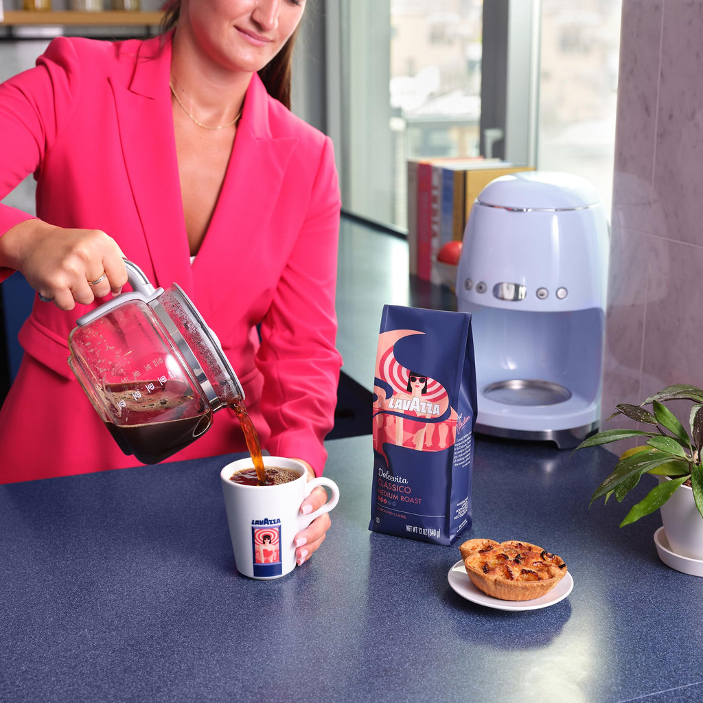 Lavazza Dolcevita Classico Ground Coffee 6 Bags of 12oz, Medium Roast, Rich and Full-bodied, Intensity 3/5, Arabica and Robusta, Ideal for Drip Brewers, (Pack of 6) - Package May Vary