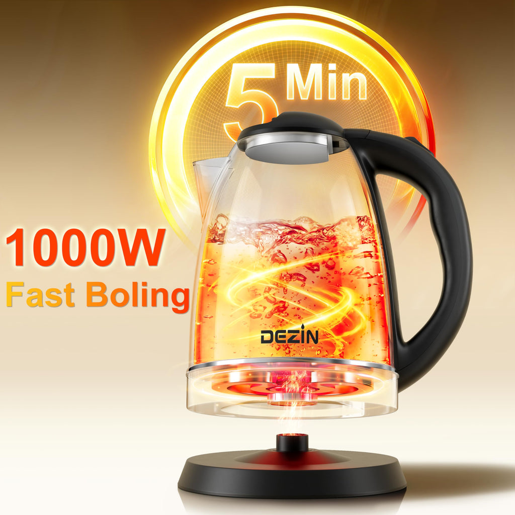 DEZIN 2L Electric Kettle, Fast Boil Electric Tea Kettle, 1000W Water Boiler