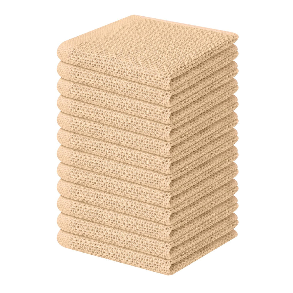 Homaxy 100% Cotton Waffle Weave Kitchen Dish Cloths 12-Pack, Coffee