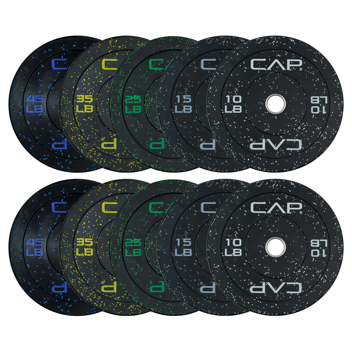 CAP 260lb Competition Olympic Bumper Plate Weight Set