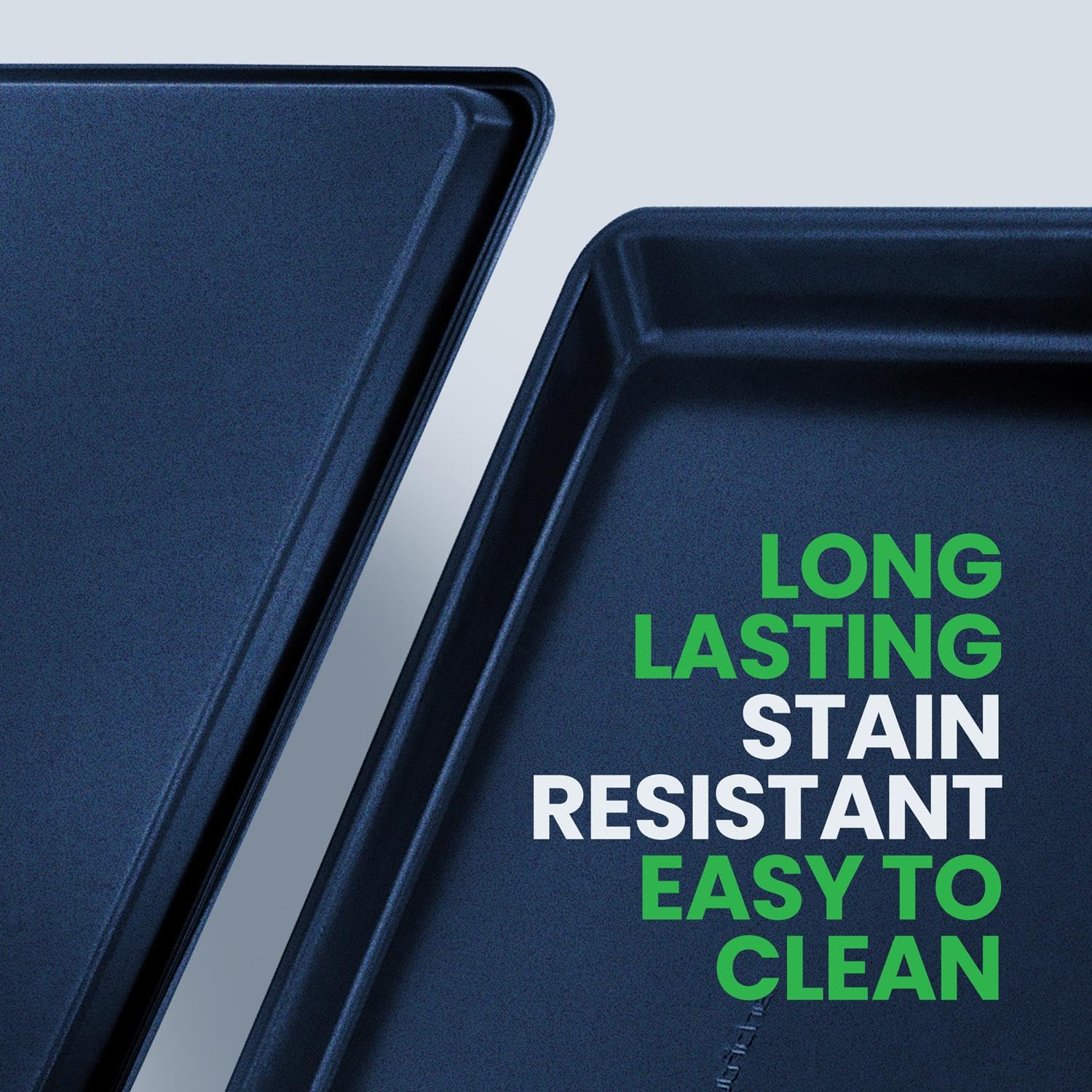 NutriChef Extra Large Nonstick Cookie Sheet for Baking, 22 Inch x 16 Inch Premium Carbon Steel Baking Tray for Oven, Baking Sheet for Cookies, Jelly Rolls, & Pastries - Blue Diamond, NCLG1BD