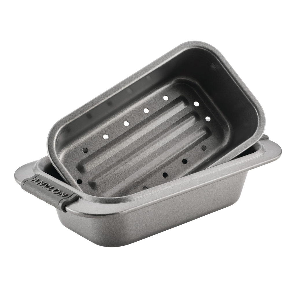 Anolon Advanced Bakeware Nonstick Bread Loaf Pan Set, 2-Piece, Gray