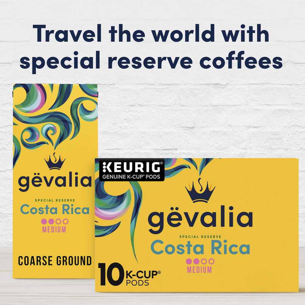 Gevalia Kaffe Special Reserve Costa Rica Medium Roast K-Cup Coffee Pods (10 Pods)