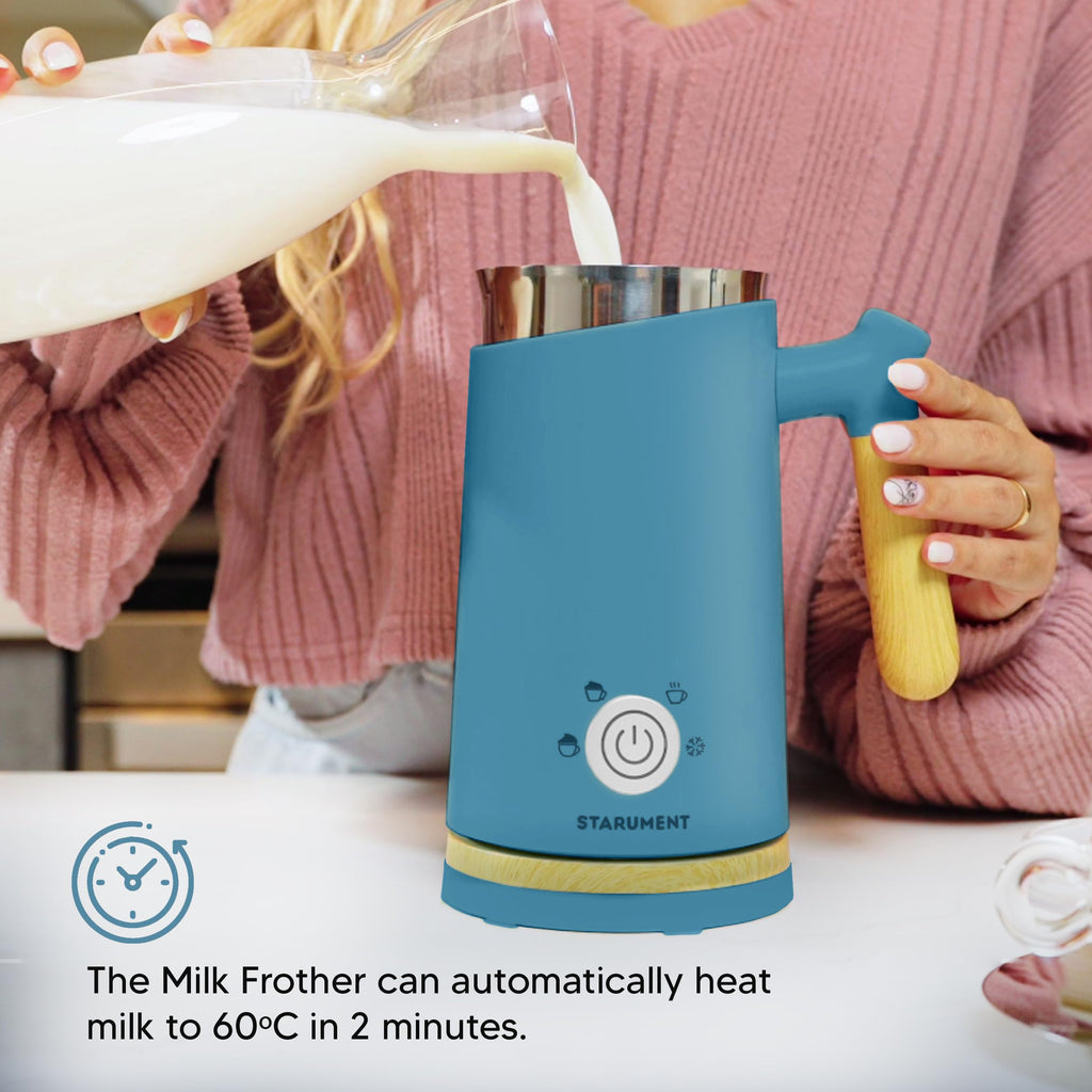 Starument Electric Milk Frother - Automatic Milk Foamer & Heater for Coffee, Latte, Cappuccino, Other Creamy Drinks - 4 Settings for Cold Foam, Airy Milk Foam, Dense Foam & Warm Milk - Easy to Use