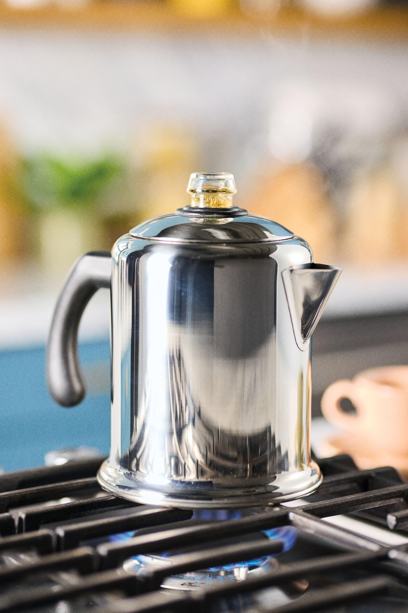 Farberware Classic Stainless Steel Yosemite Percolator Coffee Pot, 8-Cup, Stainless Steel