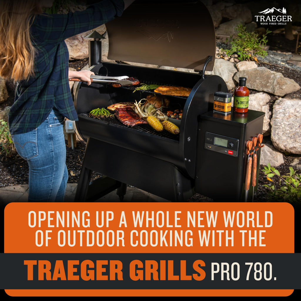 Traeger Grills Pro 780 Wood Pellet Smoker Grill, 6-in-1 BBQ Pellet Grill Combo, WiFi and App-Connected Electric Smoker, 780 Square Inches of Grilling Area, Temperature Control, Bronze Finish