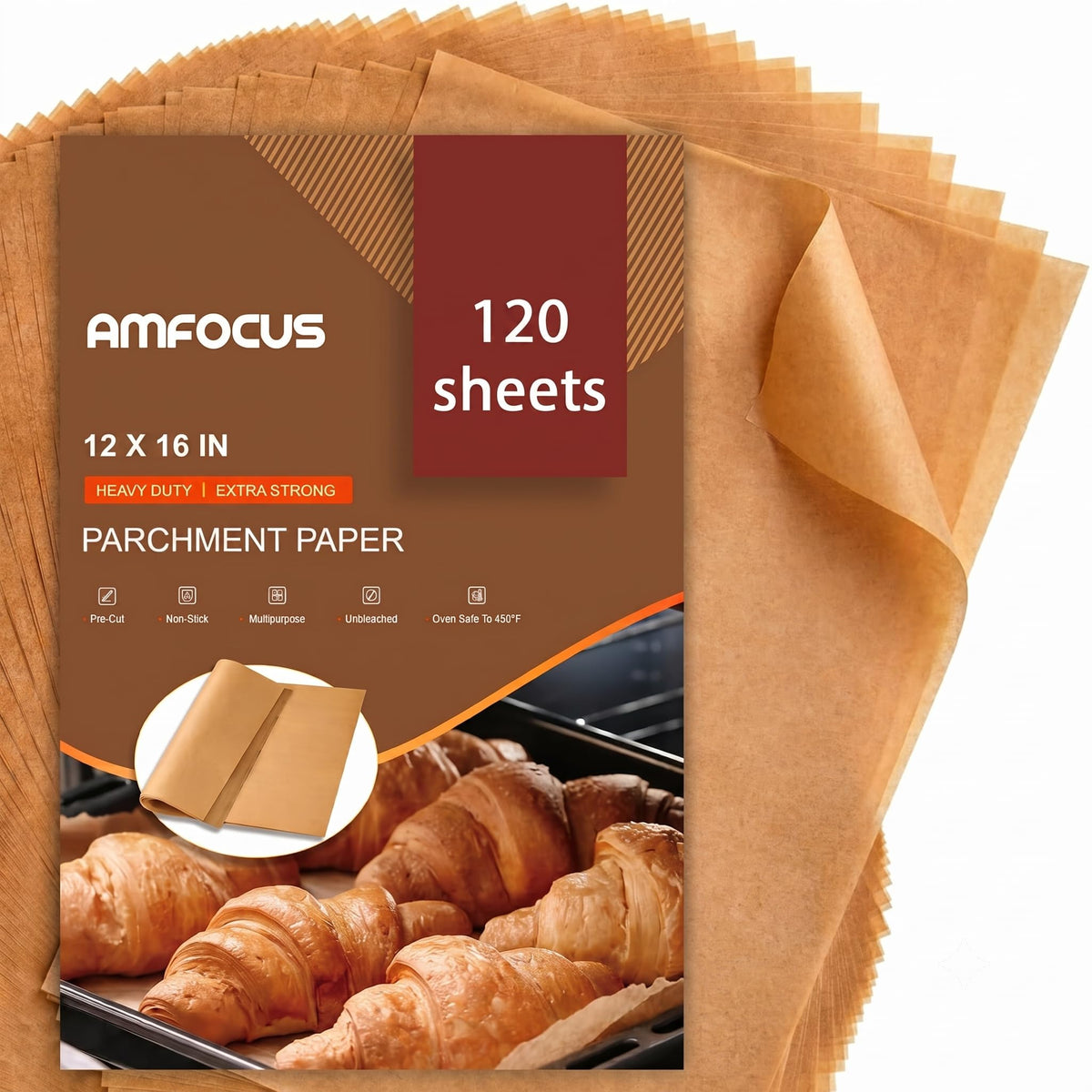200 Pcs Parchment Paper Sheets, Unbleached Baking Parchment Sheets for Baking, 12x16 Inch Non-Stick Pre-cut Baking Paper Liners for Oven, Airfryer, Steam - Fit for Half Sheet Pans