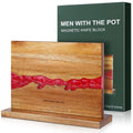 MEN WITH THE POT Double Sided Countertop Magnetic Knife Block 14 x 10"