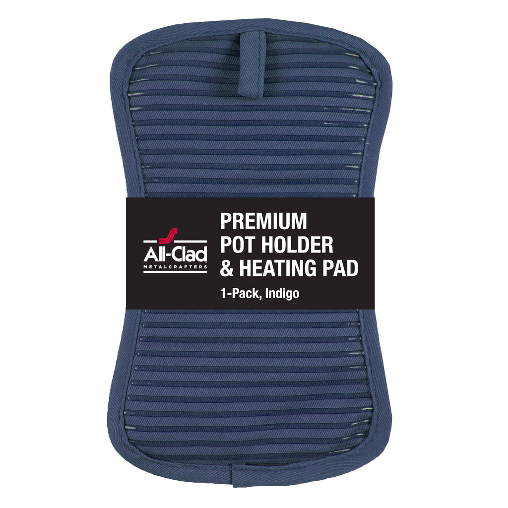 All-Clad Premium Pot Holder & Heating Pad, (1-Pack) Heat Resistant to 500 Degrees, 100% Cotton 10"x6.25" for Kitchen and Barbeque, Chili Red
