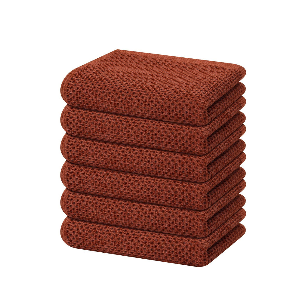 Homaxy 100% Cotton Waffle Weave Kitchen Dish Towels 12-Pack, Black