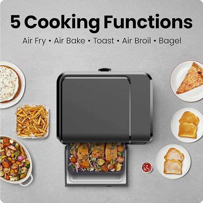 Chefman Air Fryer Toaster Oven Combo, 15 Qt. Countertop Oven for Quick & Healthy Meals, Bake, Broil, Air Fry, Toast, and Bagel Functions, 450°F Max Temp, 4 Slice Toaster Oven Air Fryer Combo