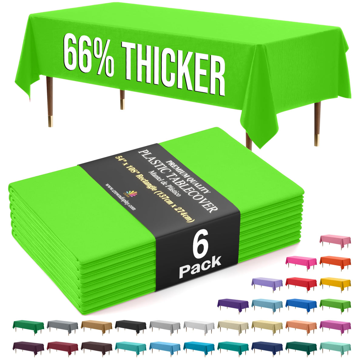 Exquisite Party Solids 66% Thicker Premium Plastic Table Cloth Rectangle Table Cover 0.5 Mil 12 Pack Red Table Cloth 54 Inch x 108 Inch Disposable Tablecloth Won't Tear Easily Like Cheap Thin Brands