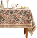 ISAENNE Designer Boho Floral Square Tablecloth,Linen Lotus Flower Pattern Colorful Indoor Table Cloth,Durable Decor Tablecloths for Dining Thanksgiving Kitchen Christmas,67"*67"-Hazel A