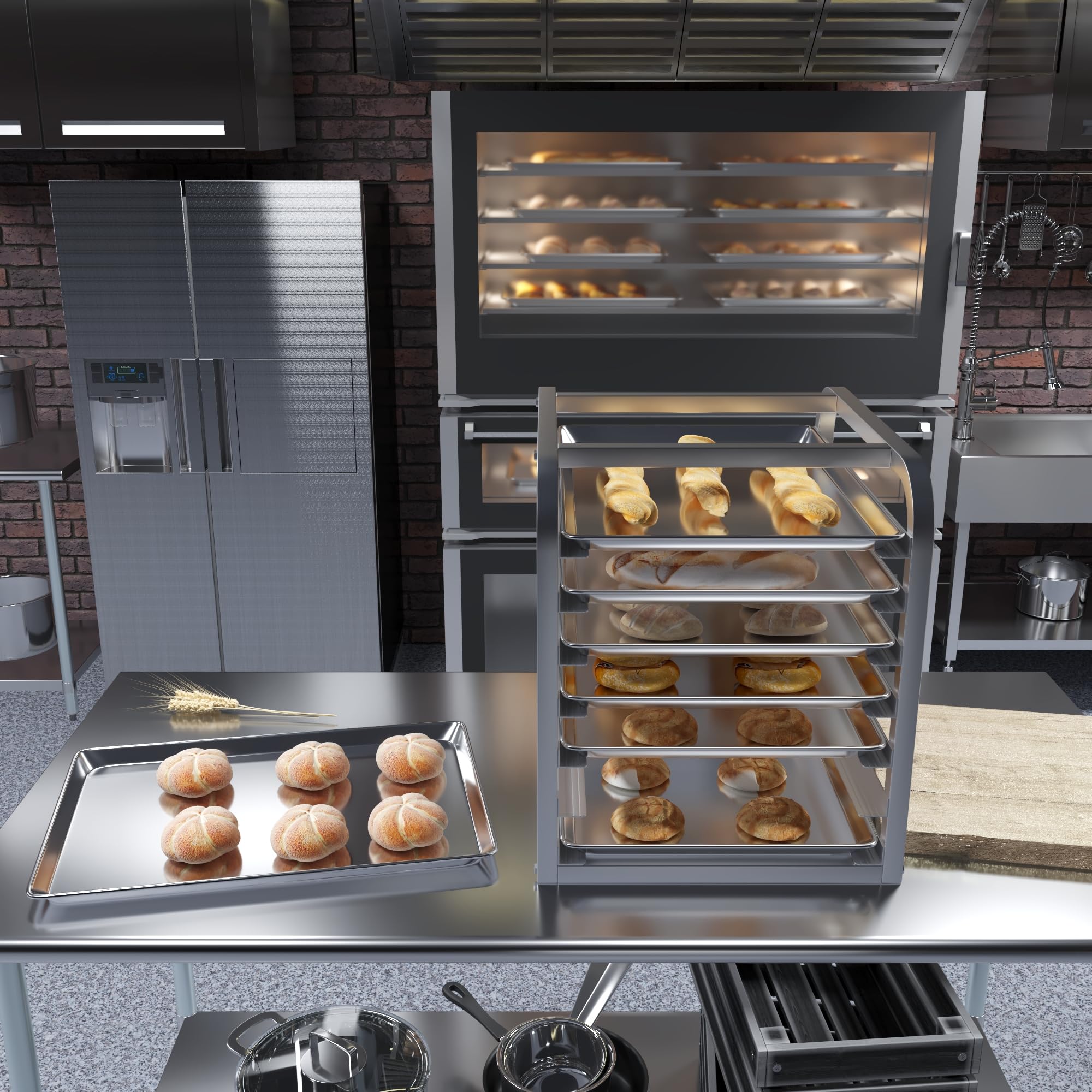 Pack of 6 | 18 in. x 26 in. Full Size Aluminum Bun. / Sheet Pan | Ideal for baking, roasting, cooling, prepping, or storing - a must-have in restaurants, bakeries, and busy kitchens.