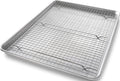 USA Pan Bakeware Quarter Sheet Baking Pan and Bakeable Nonstick Cooling Rack Set, Metal