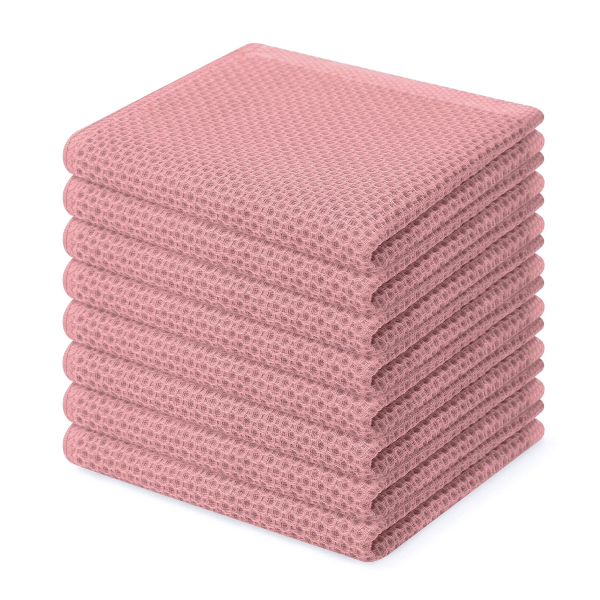 Homaxy 100% Cotton Waffle Weave Kitchen Dish Cloths 8-Pack, Black