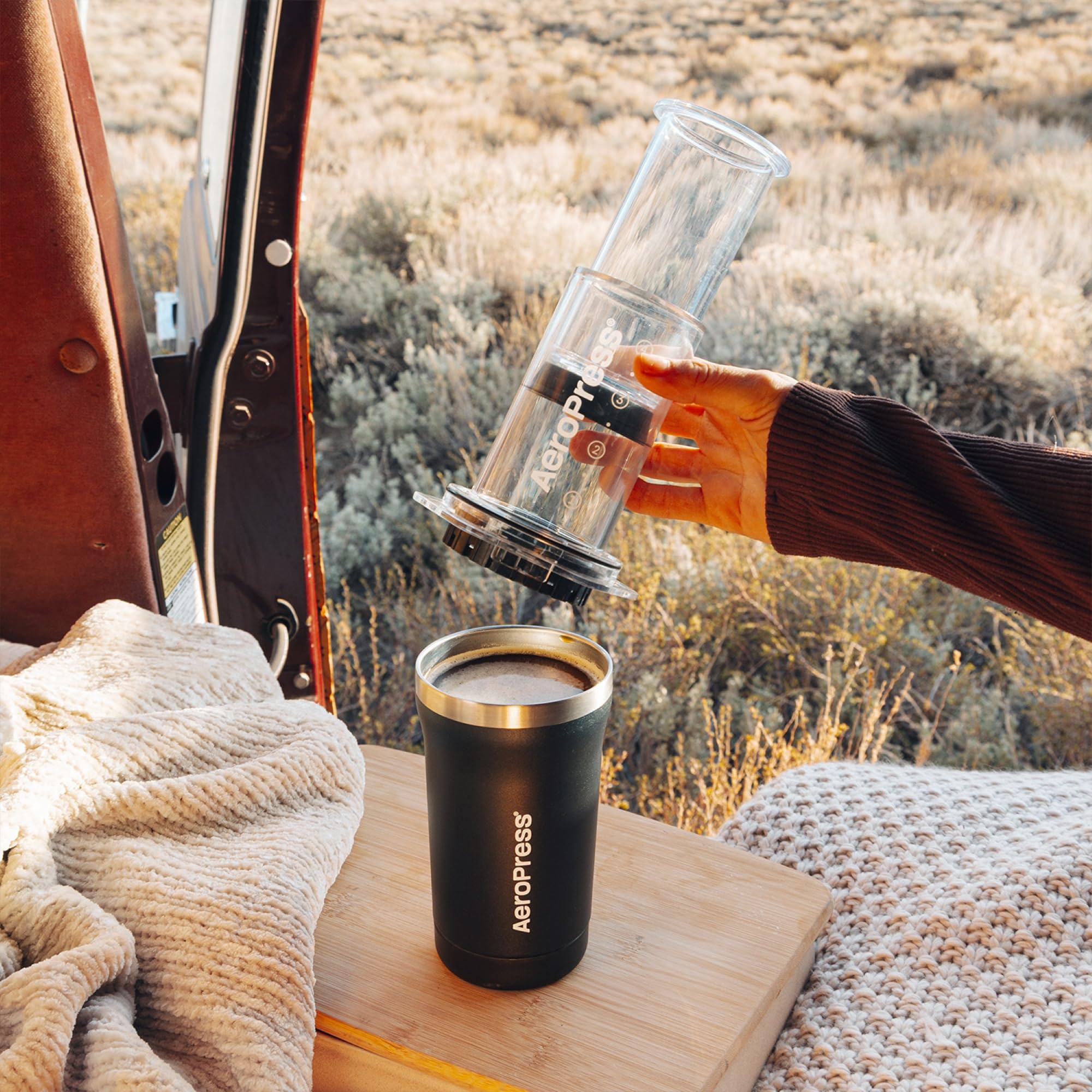 AeroPress Go Plus Portable Coffee Maker Kit, Black