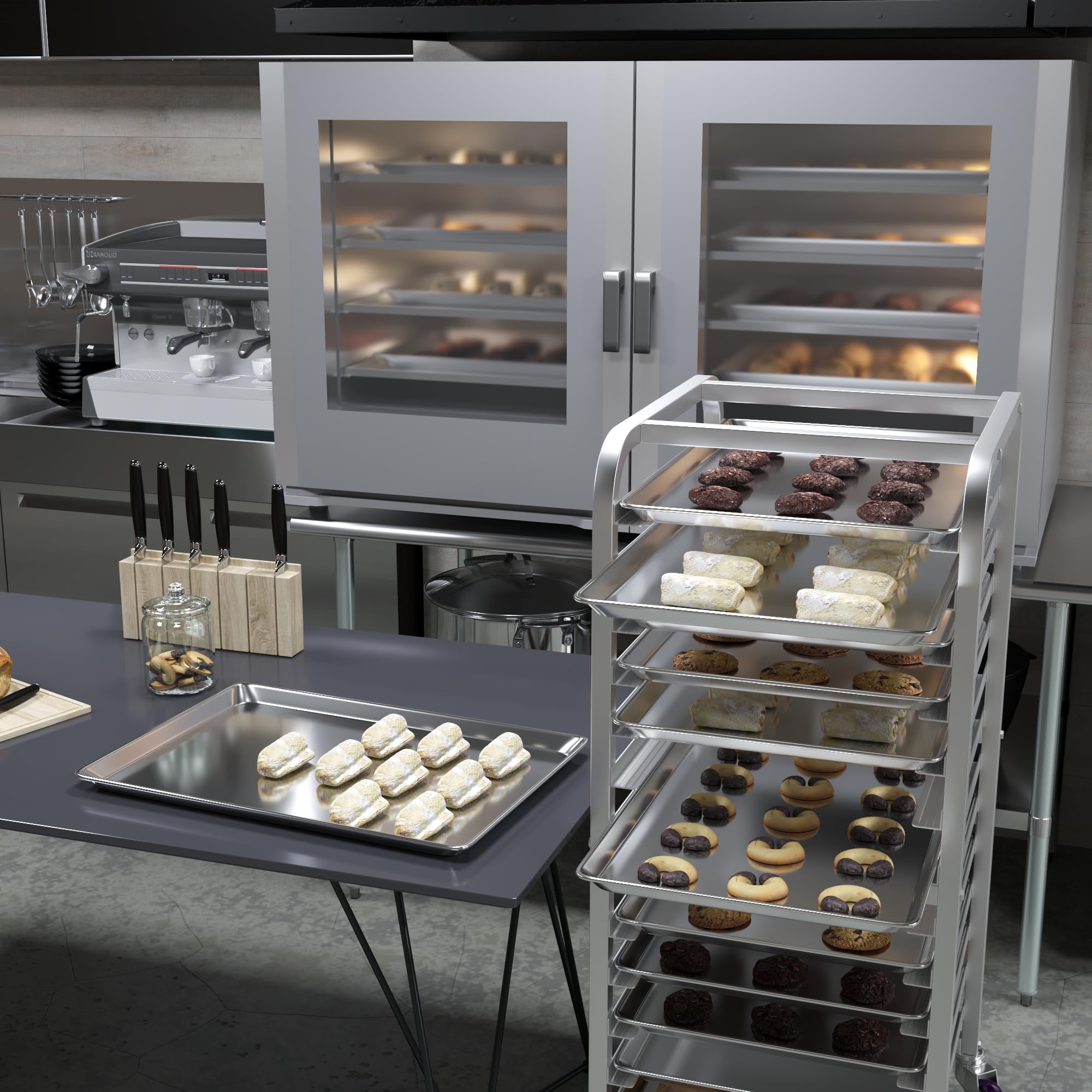 Pack of 6 | 18 in. x 26 in. Full Size Aluminum Bun. / Sheet Pan | Ideal for baking, roasting, cooling, prepping, or storing - a must-have in restaurants, bakeries, and busy kitchens.