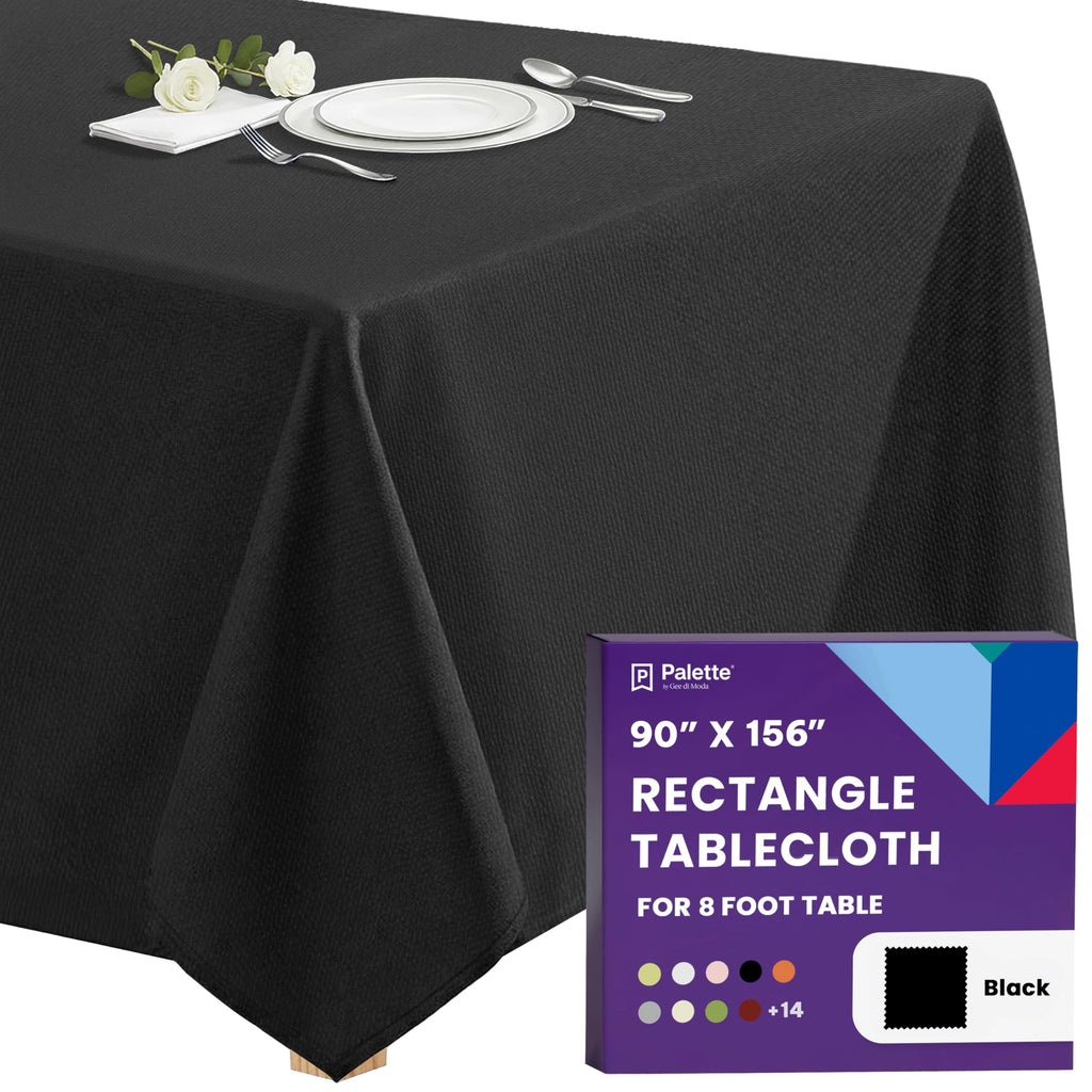 Gee Di Moda Rectangle Tablecloth - 90 x 156 Inch Chocolate Table Cloth for 8 Foot Tables with Floor-Length Drop - Heavy Duty Washable Fabric for Holiday Party, Dinner, Weddings & Baby Shower