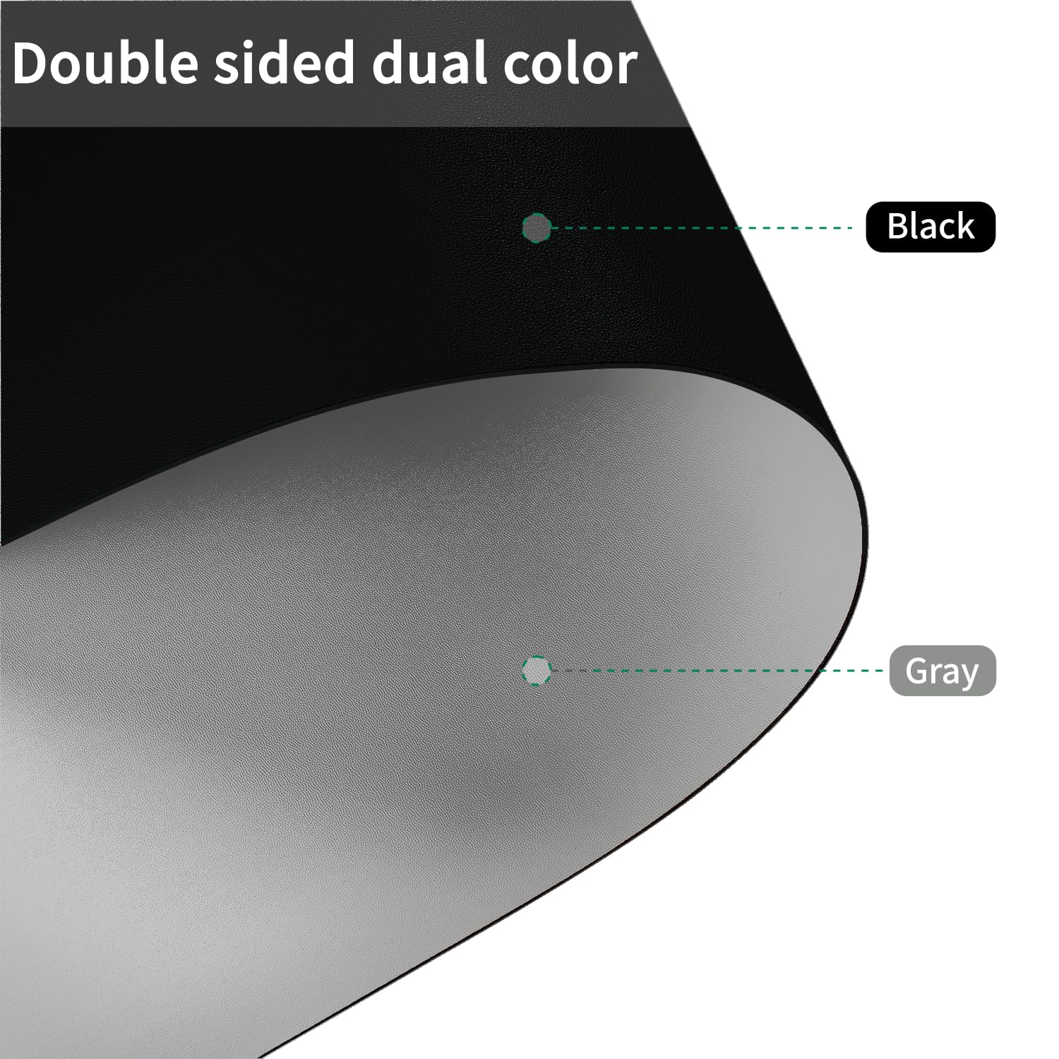 Zinkooat Faux Leather Table Cover,1.8mm Thick,35.4x70.9 Inch Table Protector,Table Protector for Dining Room Table,Table Cover Protector,Dining Room Table Protector Pad(Black+Gray,35.4x70.9)