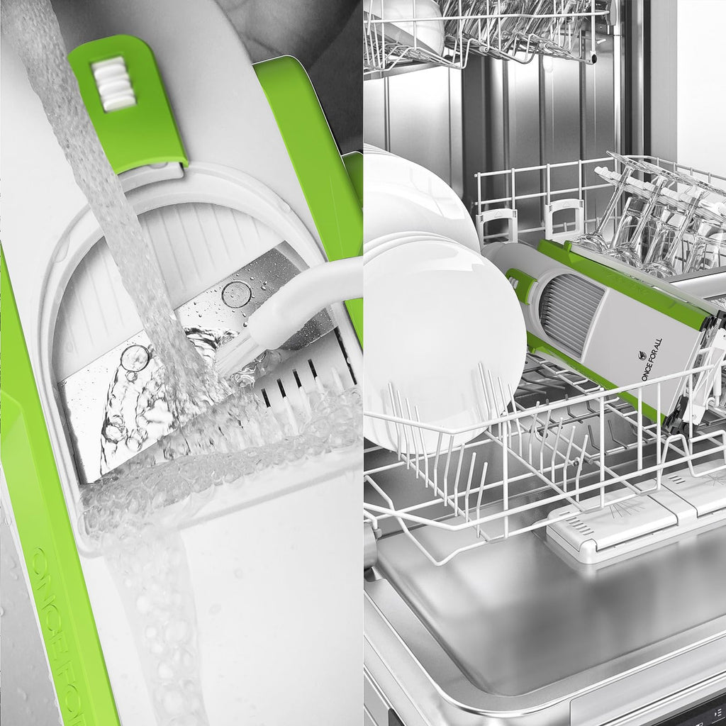 ONCE FOR ALL Safe Mandoline Slicer, Vegetable Slicer Potato Slicer, Green