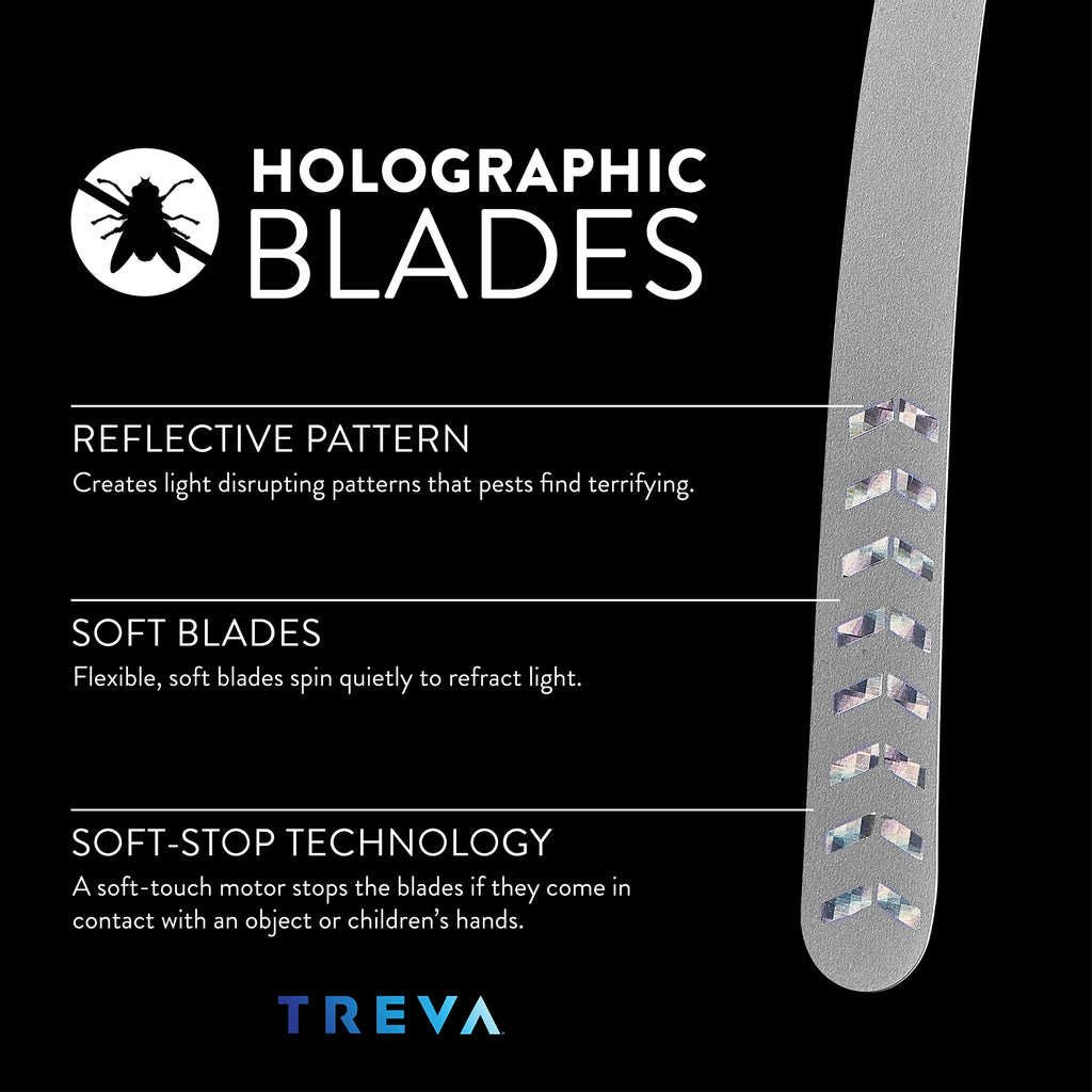 Treva Bug Fan Fly Deterrent with Holographic Blades 2-Pack Black