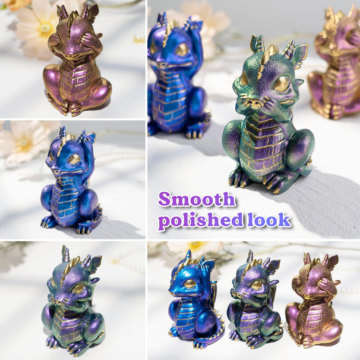 LET'S RESIN Dragon Resin Molds, 3 Pcs Lively 3D Animal Silicone Molds