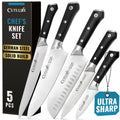 Cutluxe Kitchen Knives, 5-Piece Chef Knife Set – Razor Sharp German Steel