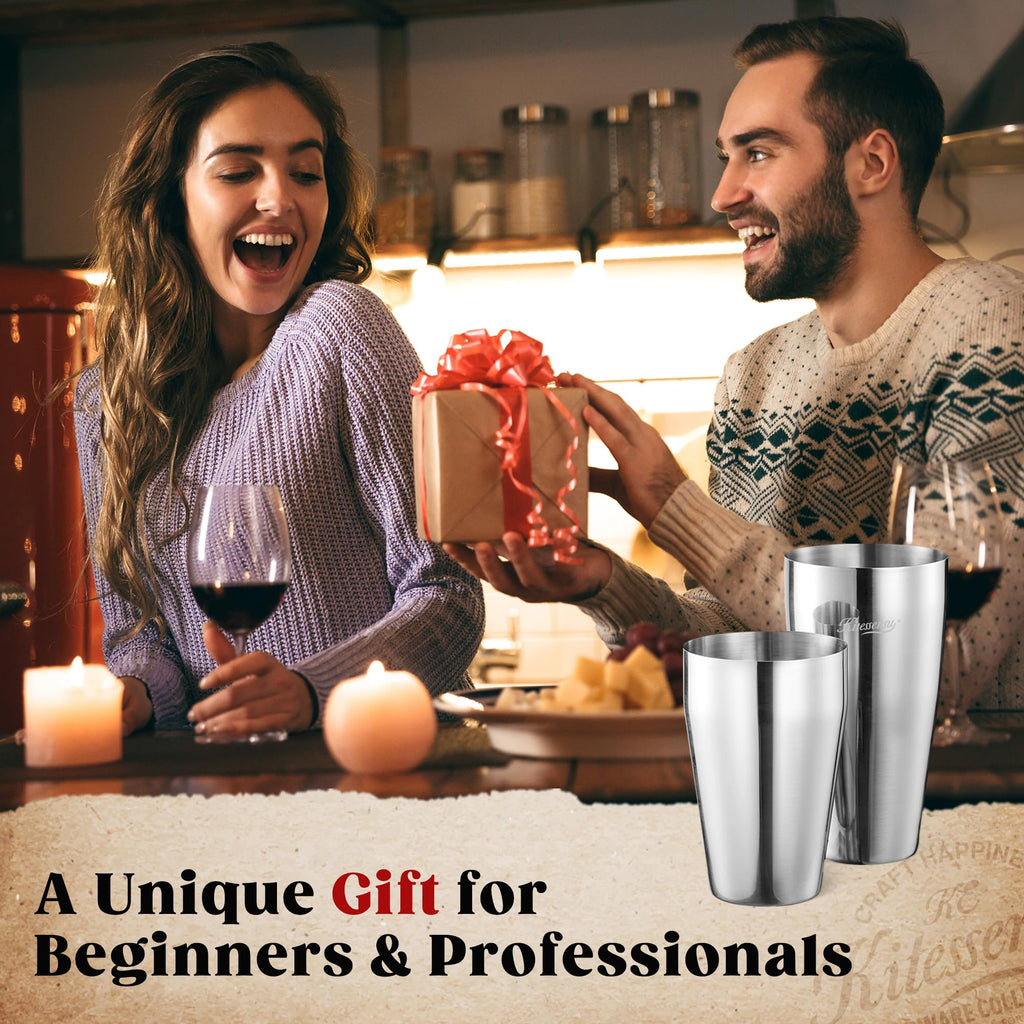 KITESSENSU Cocktail Shaker Set, 2-Piece Boston Shaker Set for Drink Mixing