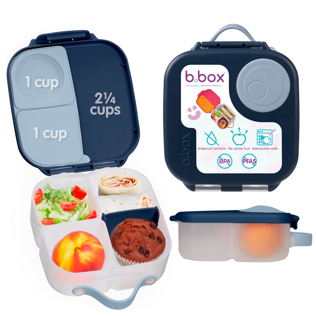 b.box Mini Lunch Box, Snack Containers for Kids, 4.25 Cup