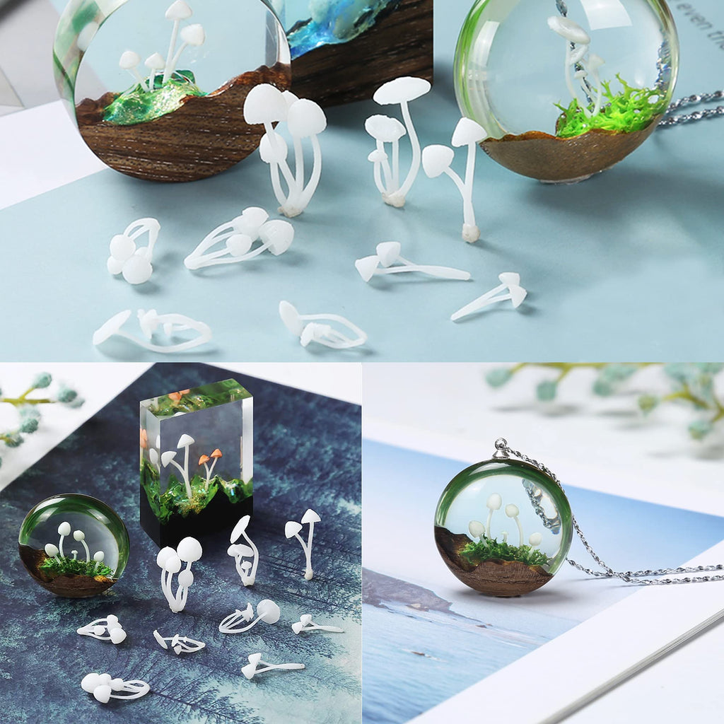 Woohome 12 PCS Mini Elk & Mushroom Resin Casting Moulds, 3D Art Craft Supplies Epoxy Moulds for Jewelry Making