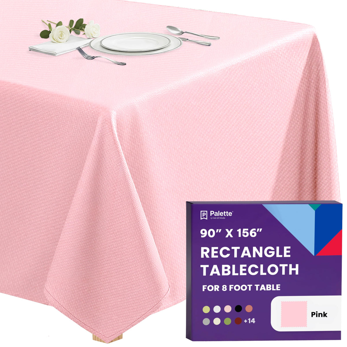 Gee Di Moda Rectangle Tablecloth - 90 x 156 Inch Chocolate Table Cloth for 8 Foot Tables with Floor-Length Drop - Heavy Duty Washable Fabric for Holiday Party, Dinner, Weddings & Baby Shower