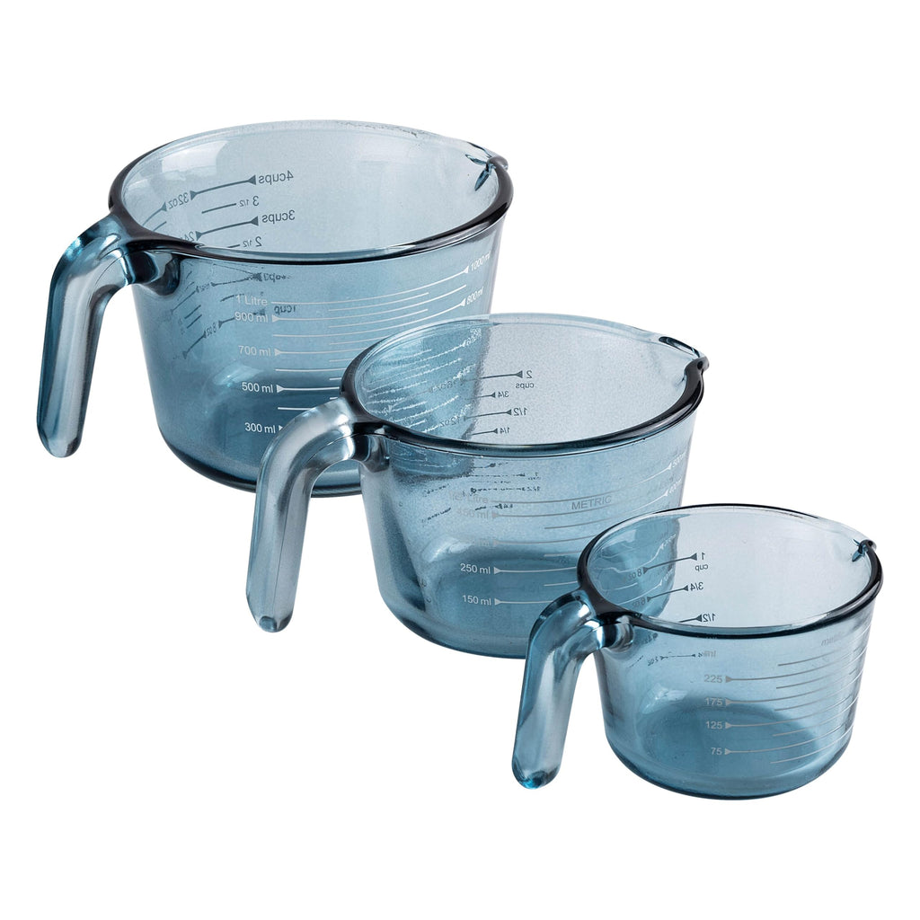 COOK WITH COLOR Glass Measuring Cups - Ideal for Cooking and Baking, Blue