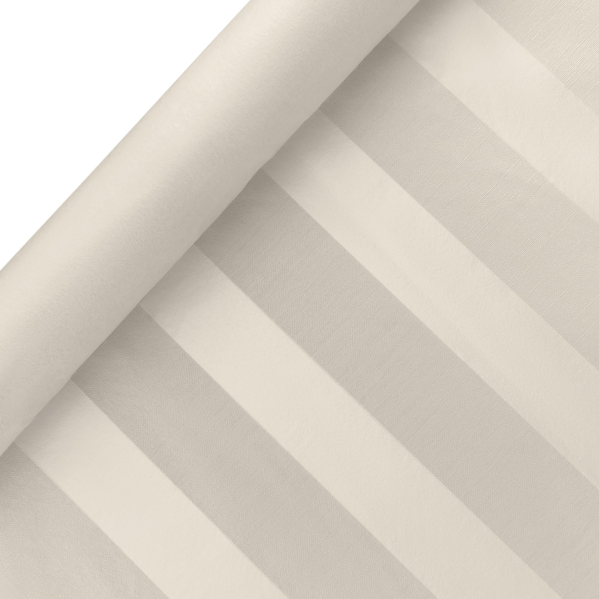 Luxury Table Protector Pad, 2 in 1 Table pad + Great Looking Tablecloth - Heat Resistant, Spill & Stain Proof - Flannel Backing (Ivory - Silk Stripe, 54x72)