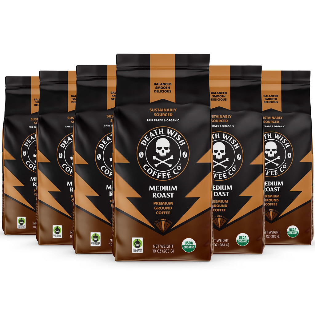 Death Wish Coffee Dark Roast & Valhalla Java Ground Coffee Bundle, Organic