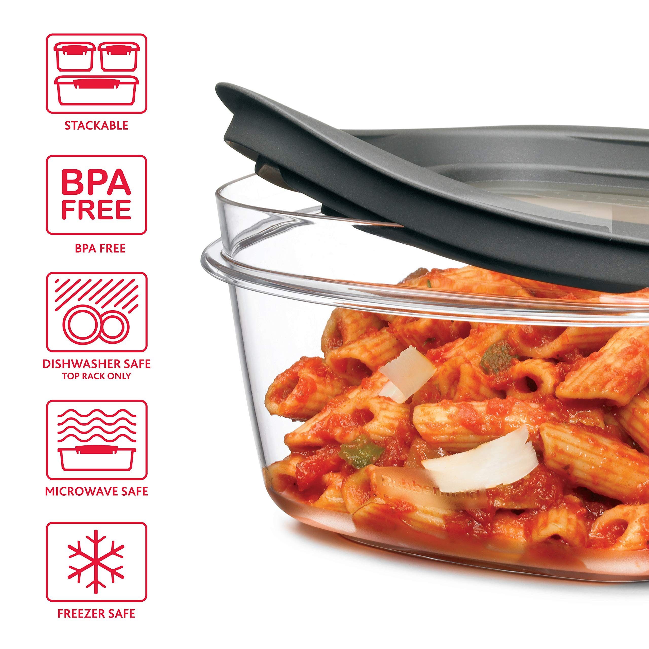 Rubbermaid Premier Food Storage Container, 10 Piece Set, Grey, BPA-Free, Microwave & Dishwasher Safe
