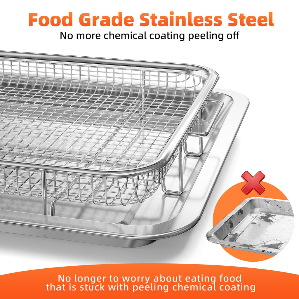 Air Fryer Basket for Oven,Oven Air Fryer Basket and Tray with Cooking Guide